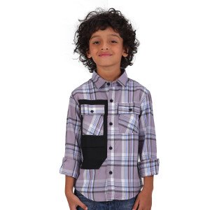 Pamkids Juniors/Kids Casual Check Shirt With Double Side Pocket